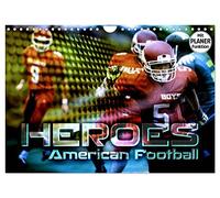 HEROES - American Football (Wandkalender 2026 DIN A4 quer), CALVENDO Monatskalender: Fantastische Bildkompositionen dynamischer Actionszenen vom Football Field