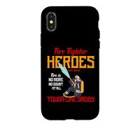 Heroes are Born Tough Like Daddy Proud Firefighters for Dad Coque pour iPhone X/XS