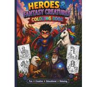 Heroes & Fantasy Creatures Coloring Book for Kids: Fun and Easy Coloring Pages Featuring Super Heroes, Dragons, Unicorns, Wizards, Griffins, Fairies, ... Creatures | Perfect for Boys & Girls Ages 4-8