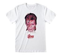 Heroes Inc David Bowie T-shirt Aladdin Sane, blanc, L