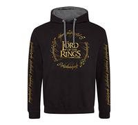 HEROES INC EUROPE B.V. Sweat à Capuche Noir pour Adulte avec Logo en Feuille d'or du Seigneur des Anneaux - Taille M