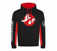 Heroes Inc. Ghostbusters Sweat à Capuche avec Logo Rayures Varsity pour Adultes Noir Taille L