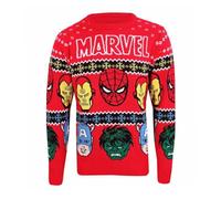 Heroes Inc. – Pull de Noël Marvel Comics Faces tricoté Taille S