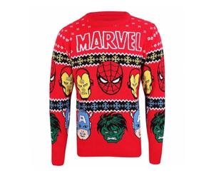Heroes Inc. Marvel Comics Sweatshirt Christmas Jumper Face´s (S)