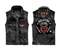 Heroes inc Stranger Things Gilet en Jean 4 - Hellfire XXL Nouveau fanseller, Schwarz, XXL
