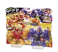 Heroes of Goo Jit Zu Bandai CO41169 Attack Figurine d'action Pack 2 Sun Fire Blazagon vs Dark Matter Terrack - Co41169 Multicolore - Figurines élastiques Qui s'étirent et se tordent pour l'action !
