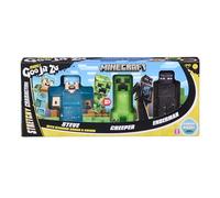 Heroes of Goo Jit Zu Lot de 3 figurines Minecraft - Creeper, Steve, Enderman - Figurines de jouets extensibles et extensibles pour les fans de Minecraft 4 ans et plus.