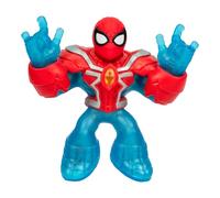 Heroes of Goo Jit Zu Marvel Infinity Armor Spider-Man, figurine d'action extensible, super extensible avec remplissage unique en gel métallique spongieux