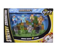Heroes of Goo JIT Zu Minecraft Mini Actionfigures 8-Pack - Figures de Jouets Extensibles et Pliables pour Les Fans de Minecraft-4+ Ans.