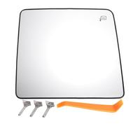 HEROFFIX 1 Ensemble de Verre de Miroir de Remplacement pour Ford F250 F350 F450 F550 Super Duty 08-16 Côté Passager Droit Partie Supérieure Avec Plaque de Support en Verre Réel Plastique