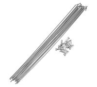 HEROFFIX 12 Ensemble De 14 Rayons De Vélo De 243 Mm en Acier Inoxydable 304 Ton Argent