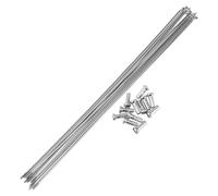 HEROFFIX 12 Ensemble De 14 Rayons De Vélo De 297Mm en Acier Inoxydable 304 Ton Argent