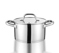 Herogo Casserole à induction 26 cm, 6,7 l, en acier inoxydable, avec couvercle en verre, convient pour tous les types de feux, non peinte et passe au lave-vaisselle