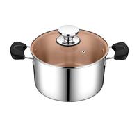 Herogo Casserole en acier inoxydable de 26 cm avec couvercle en verre, 8 l, pour tous les types de feux, durable et saine, passe au lave-vaisselle