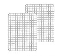 Herogo Lot de 2 grilles de refroidissement en acier inoxydable 30x23x2 cm pour grande plaque de cuisson, sain et antirouille, passe au four et au lave-vaisselle