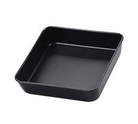 Herogo Moule à brownie carré anti-adhésif de 20,3 cm pour la cuisson, le rôtissage, le service, petit four en acier inoxydable pour mariage, anniversaire, non toxique et sain, 21 x 5 cm (noir)
