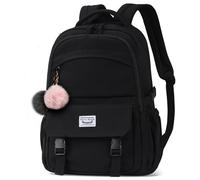 HEROIC KNIGHT Sac à dos scolaire anti-vol étanche 15,6″ pour garçons et filles - Sac à dos léger avec compartiment ordinateur, grande capacité pour école, travail, voyage - Noir