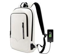 HEROIC KNIGHT Sacs à Dos pour Ordinateur Portable 15.6 Pouces PC Portable Impermeable Pour Femme Hommme Léger Voyage Affaire Loisir Scolaire (11L Blanc)