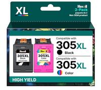 Heroil 305 Noir et Couleur 305XL Cartouches d'encre Remplacement pour HP 305 XL Noir et Couleur pour HP DeskJet 2720E 2720 2700 DeskJet Plus 4100 4120 4130 Envy 6010 6020 6030 Envy Pro 6420 6430 (2