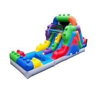 Herokiddo Toboggan gonflable à double voie de 3,6 m de haut avec piscine attachée, pour enfants et adultes, vinyle PVC de qualité commerciale, amusement dans le jardin, parc aquatique gonflable