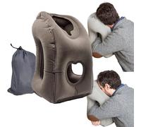 Heromask BetterSleep: Coussin de Voyage pour Dormir vers l'avant | Oreiller de Voyage Unique pour Avion, Train, Bus, Voiture - Confort Premium pour Vos Longs Voyages | Travel Pillow (Gris)
