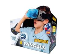 Heromask Casque Virtuel Enfant + Jeux Educatif: Apprendre L'Anglais, L'Espagnol, L’Allemand… [ Cadeau Original ]. Jouet Télévision Fille et Garcon 5 6 7 8 9 10 11 12 Ans Android, iOS