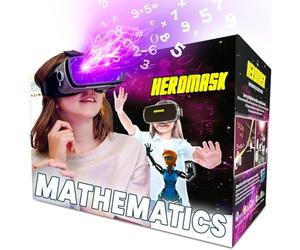 HeroMask Casque VR + Jeux Maths (Cadeau 5-12 Ans) - Transforme « Je suis Nul » en « J'adore Les Maths ! » : Tables Multiplication, Addition, Calcul Mental et Plus | Réalité Virtuelle Enfant