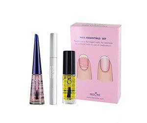 Herome Nail Essentials Kit 3-en-1 Full-Size, Soin Réparateur - Rose | Huile, Sérum Cuticules, Sans Formaldéhyde, Hypoallergénique, Vitamines A, C, E, Pour Ongles Cassés et Fragiles