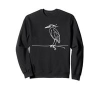 Héron Art Linéaire Oiseau Minimaliste Design Sweatshirt