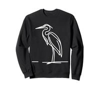 Héron Art Linéaire Oiseau Ornithologie Dessin Sweatshirt