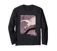 Heron Blanc - Cadeau Vintage Traditionnel Japonais Manche Longue