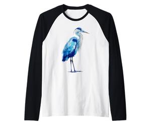 Héron Bleu Aquarelle Observation des Oiseaux Manche Raglan