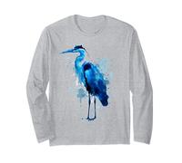 Héron Bleu Aquarelle Observation des Oiseaux Observation des Oiseaux Manche Longue