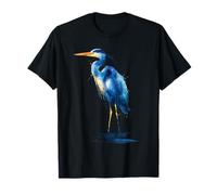 Héron Bleu Aquarelle Observation des Oiseaux Observation des Oiseaux T-Shirt