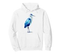 Héron Bleu Aquarelle Observation des Oiseaux Sweat à Capuche