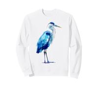Héron Bleu Aquarelle Observation des Oiseaux Sweatshirt