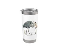 Héron bleu attrapant les poissons Observateur d'oiseaux Gobelet isotherme en acier inoxydable double paroi