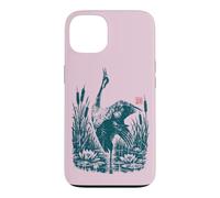 Héron Cendré Héron Roseaux Nénuphars Oiseau de Rivière Coque pour iPhone 13