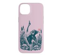 Héron Cendré Héron Roseaux Nénuphars Oiseau de Rivière Coque pour iPhone 14 Plus