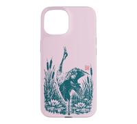 Héron Cendré Héron Roseaux Nénuphars Oiseau de Rivière Coque pour iPhone 15