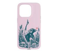 Héron Cendré Héron Roseaux Nénuphars Oiseau de Rivière Coque pour iPhone 15 Pro