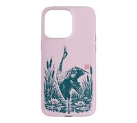 Héron Cendré Héron Roseaux Nénuphars Oiseau de Rivière Coque pour iPhone 15 Pro Max