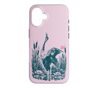 Héron Cendré Héron Roseaux Nénuphars Oiseau de Rivière Coque pour iPhone 16