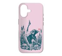 Héron Cendré Héron Roseaux Nénuphars Oiseau de Rivière Coque pour iPhone 17