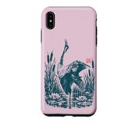 Héron Cendré Héron Roseaux Nénuphars Oiseau de Rivière Coque pour iPhone XS Max