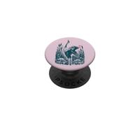 Héron Cendré Héron Roseaux Nénuphars Oiseau de Rivière PopSockets PopGrip Adhésif