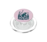 Héron Cendré Héron Roseaux Nénuphars Oiseau de Rivière PopSockets PopGrip pour MagSafe