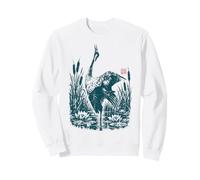 Héron Cendré Héron Roseaux Nénuphars Oiseau de Rivière Sweatshirt