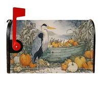 Heron Couvertures magnétiques de boîte aux lettres d'automne rustique en forme de citrouille, bateau, décorations d'automne pour porte d'entrée, 45,7 x 53,3 cm