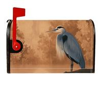 Heron Couvertures magnétiques pour boîte aux lettres rustique, arbres naturels, sans eau, marron, pour décoration de jardin, cour, 53,3 x 64,9 cm